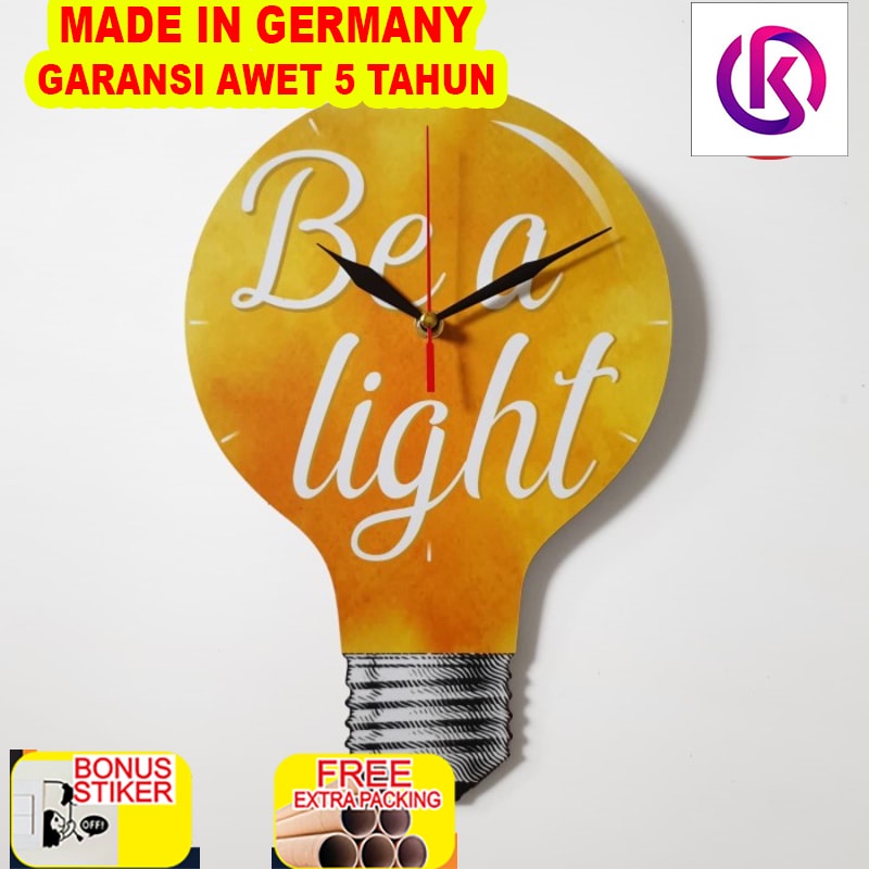 

Grosir Jam Dinding Motivasi - Bulb - Be A Light - Quartz sweep movement