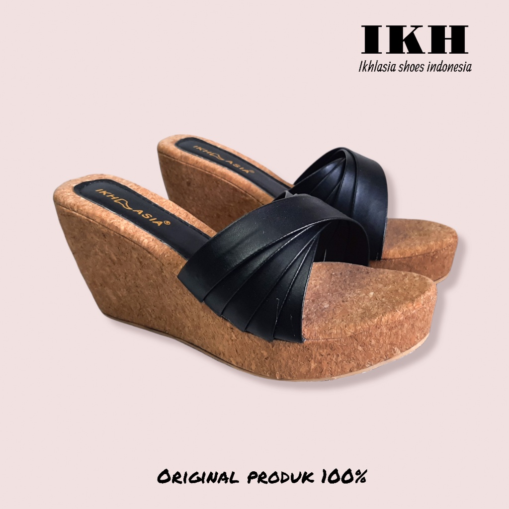 Ikhlasia Big Sale Sandal Wanita Wedges Kipas WG37-4