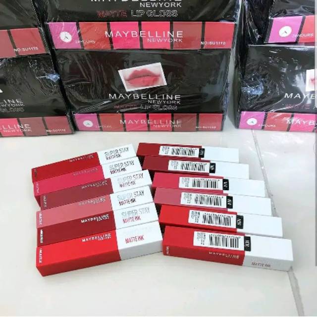 Lipstik Maybelline Superstay Mate Lusinan (isi 12 PCS )