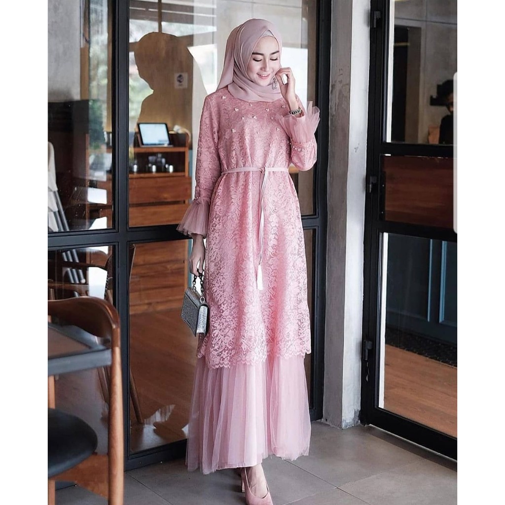 [ Bisa Cod ] TERLARIS !!! HUMAIRA DRESS | GAMIS BRUKAT LARKY MAXI AGNIA TERMURAH