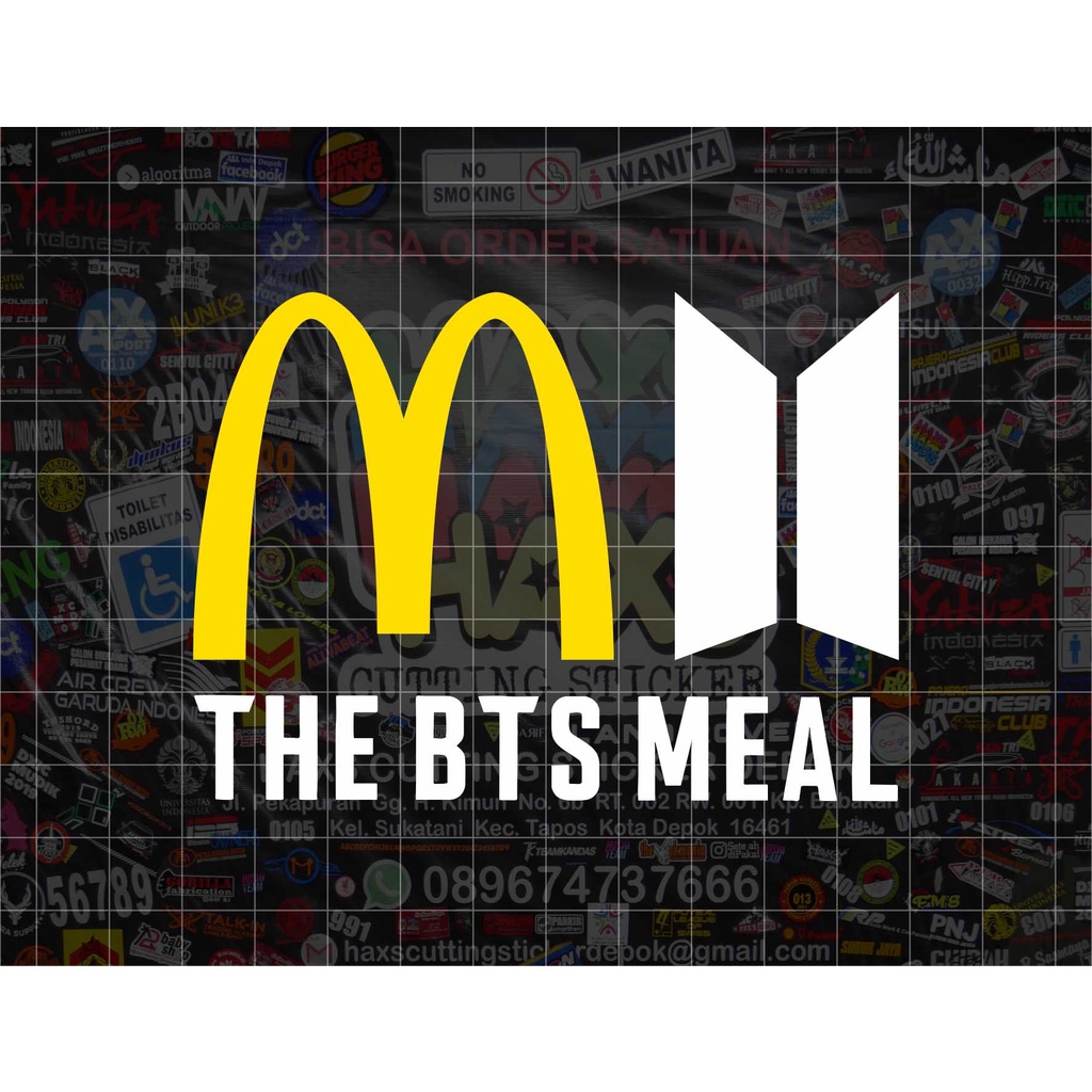 Cutting Sticker The BTS Meal Tinggi 7 Cm Untuk Mobil dan Motor
