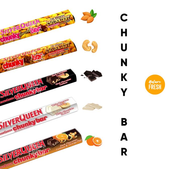 

PROMO SilverQueen Chunky Bar Cashew Almond Orange Dark White Coklat Batangan MURAH