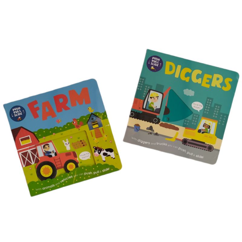 Jual IMAGINE THAT PUSH PULL SLIDE BOARD BOOK DIGGERS/FARM Shopee
