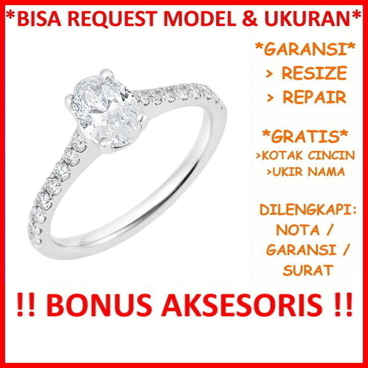 Gratis Ukir Nama Bisa Pesan Model Garansi Silver Asli Cincin Wanita Perak Kawin Nikah Tunangan Id462