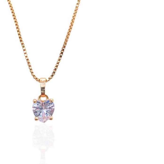 Yaxiya Kalung Set Solitaire Mata 1 Lapis Emas Perhiasan Imitasi 191