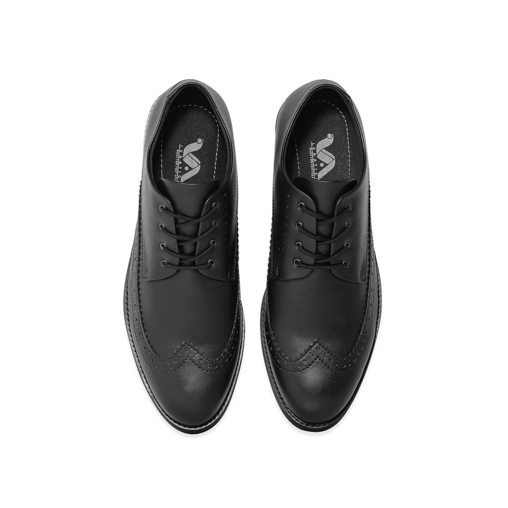 Legacy Black | Sepatu Pantofel Hitam Pria Casual Kerja Cowok Oxford Longwing Wingtip Pantofel Laki | Lvnatica x FORIND