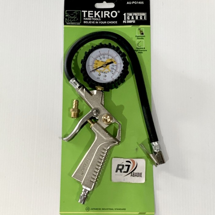Tire Inflator Pressure Gauge Alat Ukur Isi Pompa Angin Ban TEKIRO 3in1