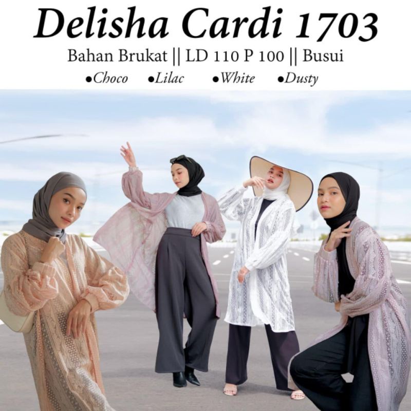 DELISHA CARDIGAN PANTAI BAHAN BRUKAT / HIJAB OUTFIT / MURAH/ KEKINIAN