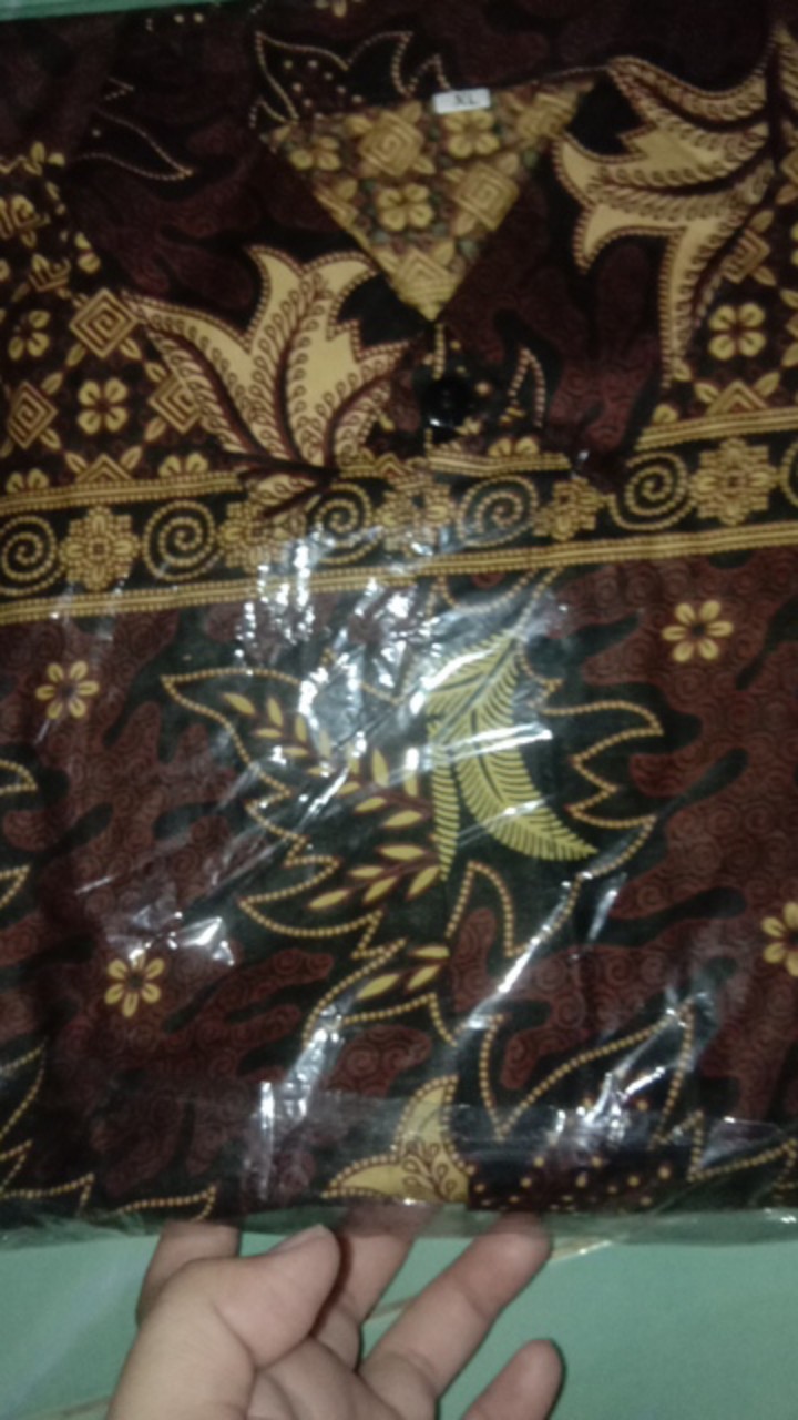 Asifa Batik Hrb026 Kenongo Kemeja Tosca Pendek Pekalongan Padi M L Xl Sogan Tulis Halus Kemeja Batik