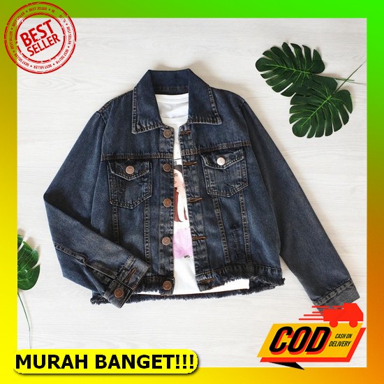 Jaket Crop Jeans Oversize Wanita Motif/Jaket Crop Jeans Oversize Wanita Pita/Jaket Crop Jeans Oversi