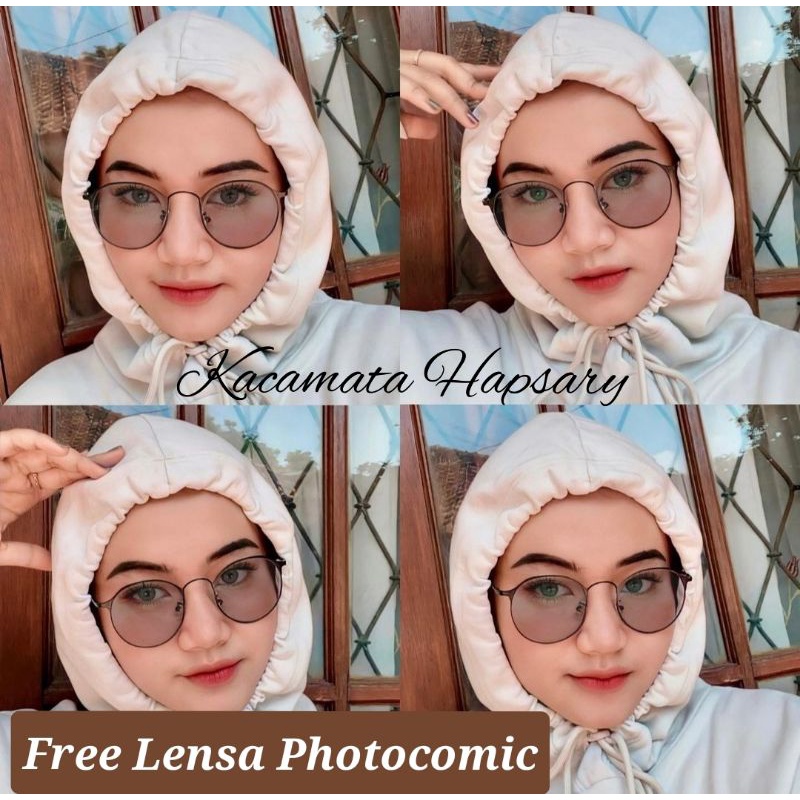 Frame Kacamata Wanita Trendy Terbaru 1301 Minus Anti UV Plus Anti Radiasi PHOTOCROMIC