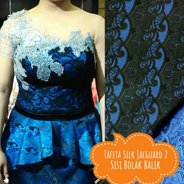 Kain Tafeta Silk Jaguard  2 Sisi