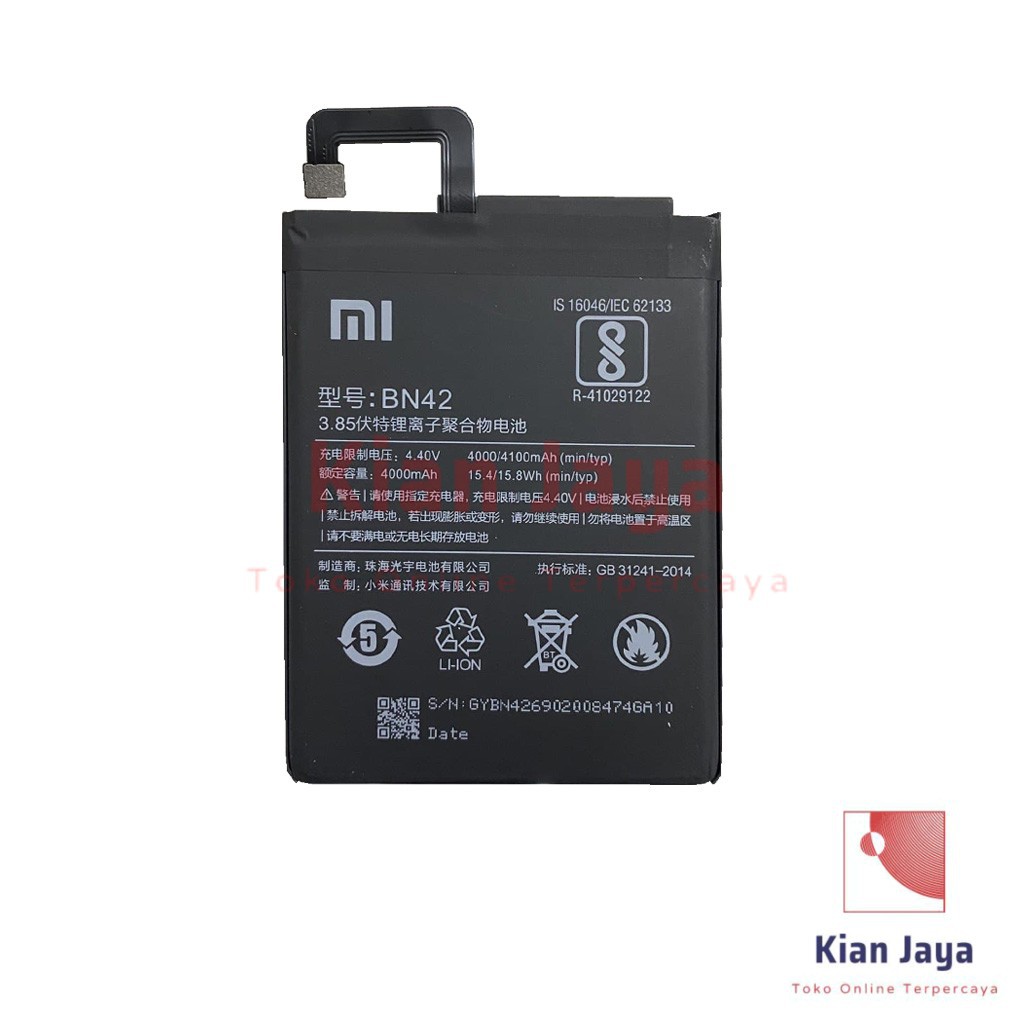 Baterai Xiaomi Redmi 4 BN42 Original OEM Batrai Batre Battery HP Xiao Mi BN 42 Ori