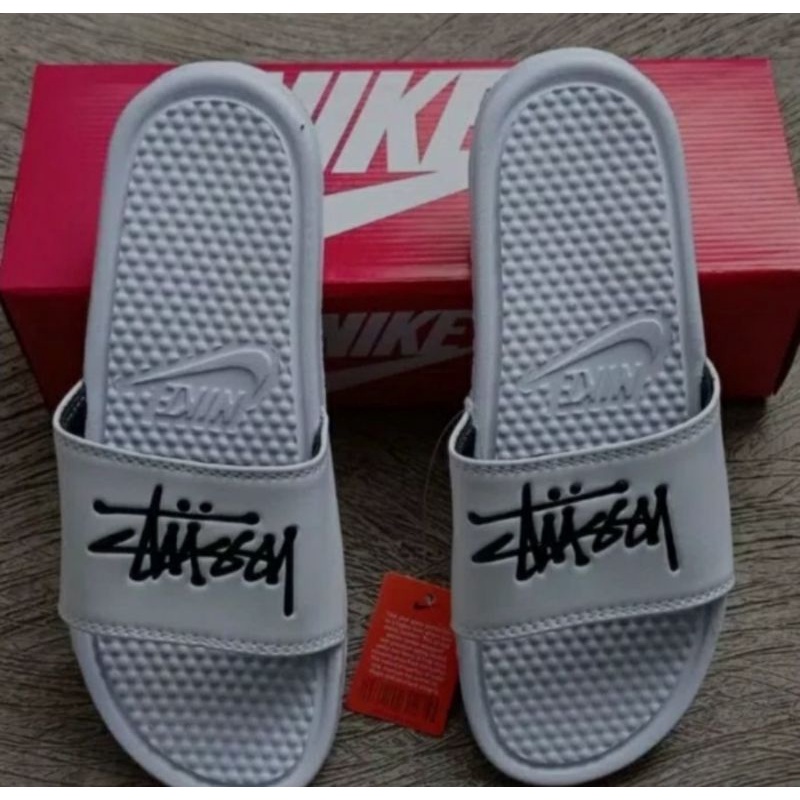 sandal pria nike benassi stusy white grade ori