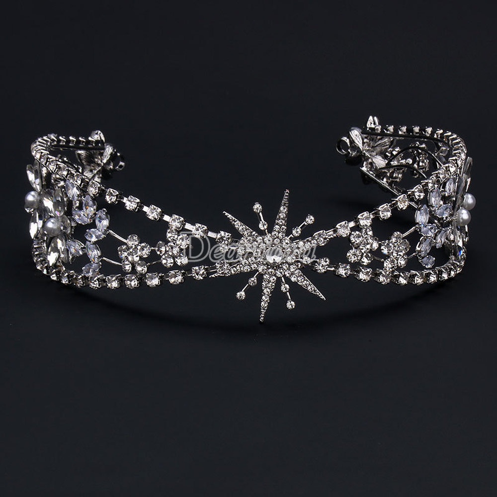 New Luxury Rhinestone Zirconium Stone Hoop Retro Bridal Headdress Headband Crown