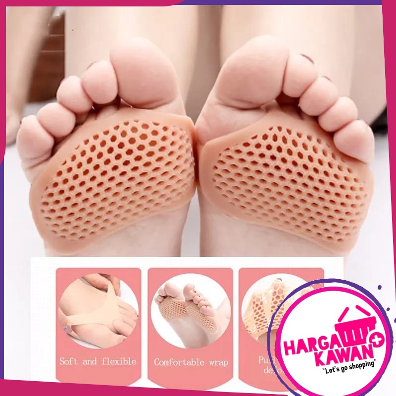 Insole Gel Anti Sakit 2 pcs kanan dan kiri Pelindung Kaki Depan Silikon Gel Anti Lecet Silicon Alas Kaki