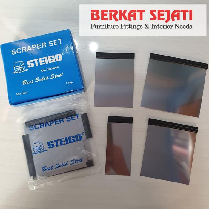 KAPE SCRAPER SET Skrap Plat Besi Baja Perata Lem Dempul Kompon NOT NUG - MIX