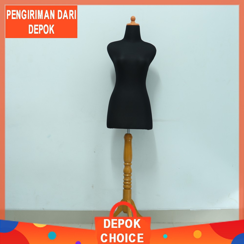 MANEKIN WANITA DM HITAM KAKI KAYU | MANEKIN WANITA | PATUNG BAJU CEWE