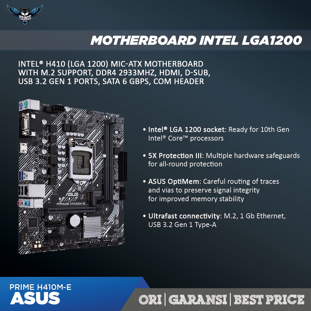 ASUS PRIME H410M-E LGA1200 mATX MOTHERBOARD INTEL