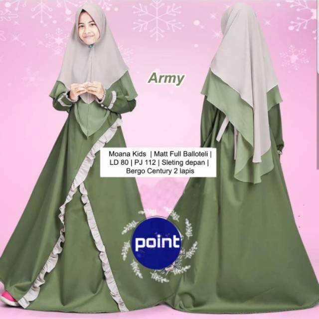 Moana Baju Gamis Syari Syar'i Set Khimar Jilbab Anak Perempuan Kecil Remaja Tanggung Teen Teenager