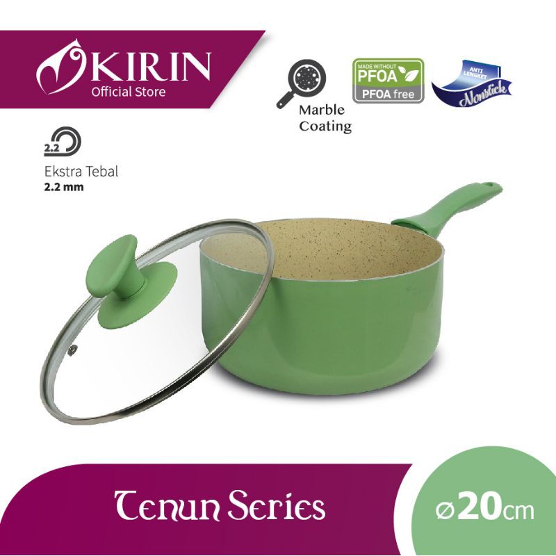 Panci Teflon Saucepan 20cm Kirin Tenun Series Green