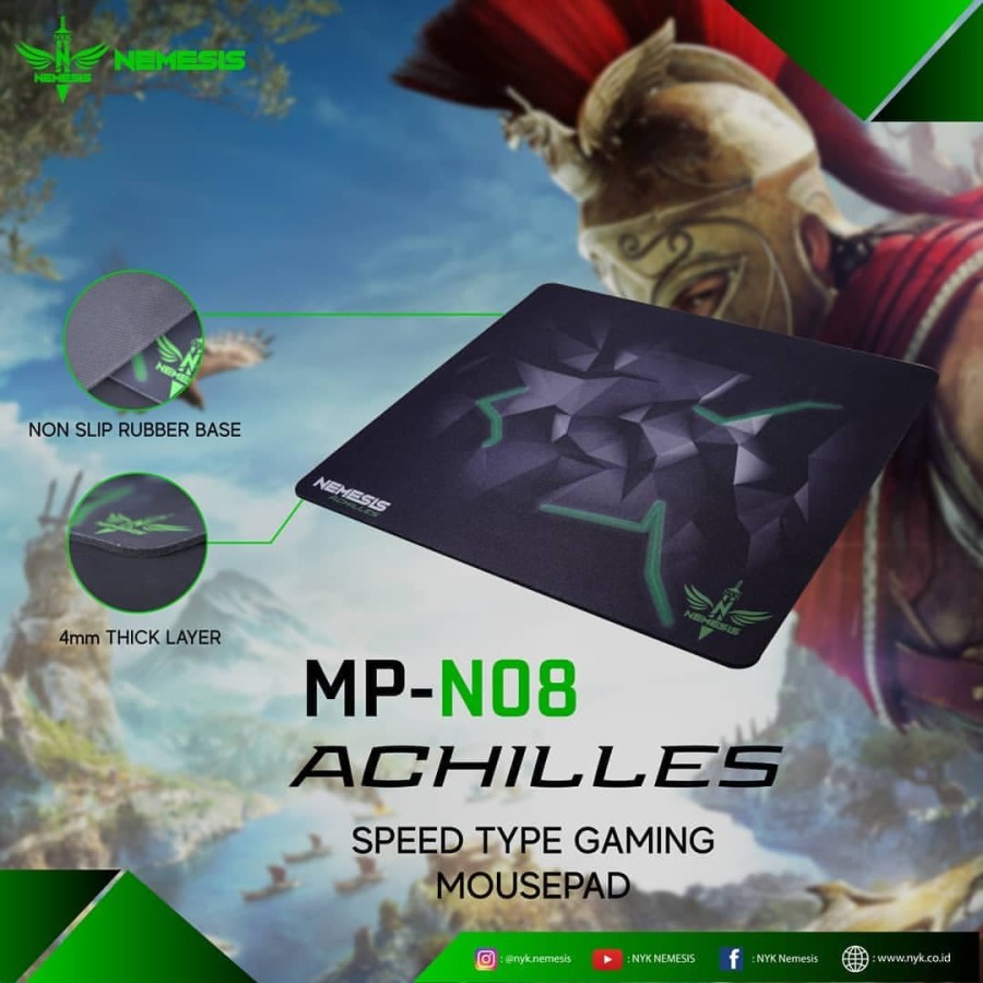 Mouse pad gaming nyk nemesis rubber surface XL 45x40cm speed achilles mp-n08 08 - alas Mousepad mat