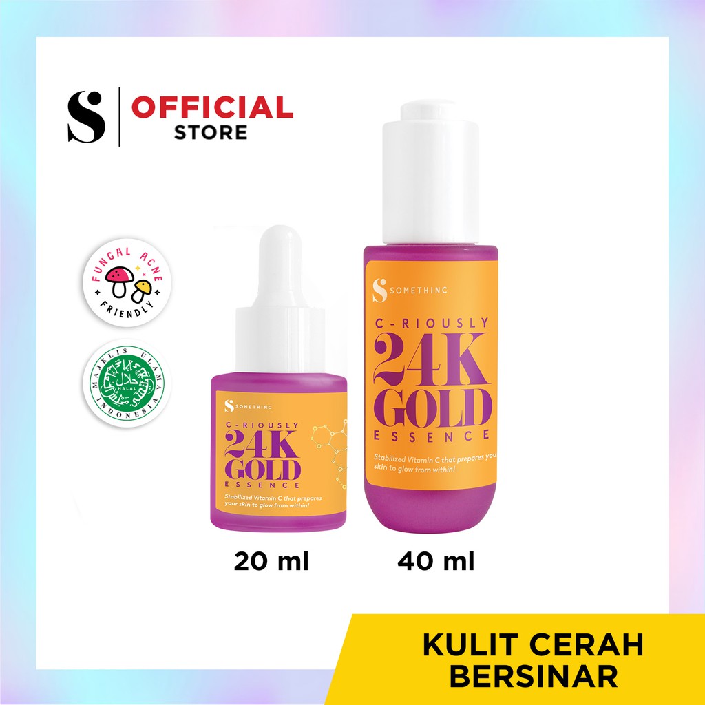 Pencerah Kulit Halus Lembab Glowing SOMETHINC CRIOUSLY 24K GOLD Essence Anti Penuaan Dini Serum