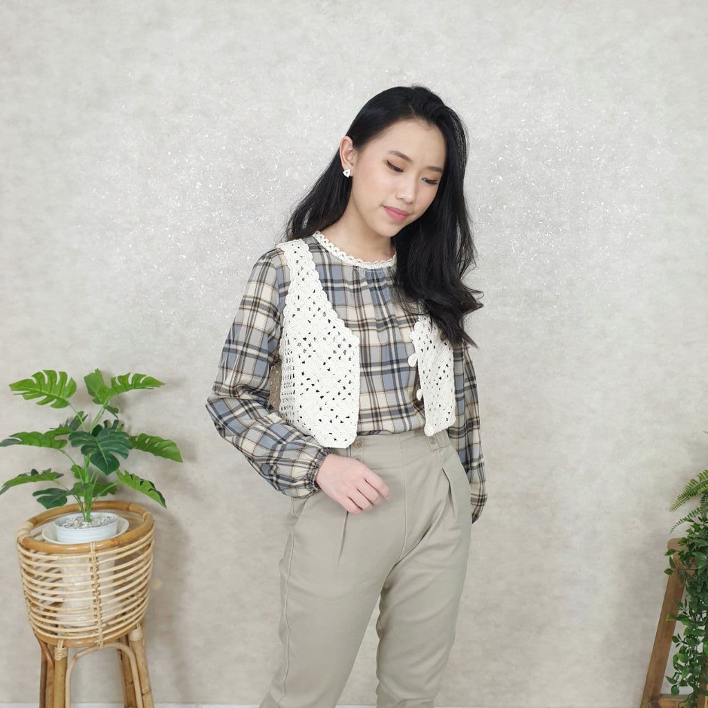 Alisha Vest Rajut || Rompi rajut korea