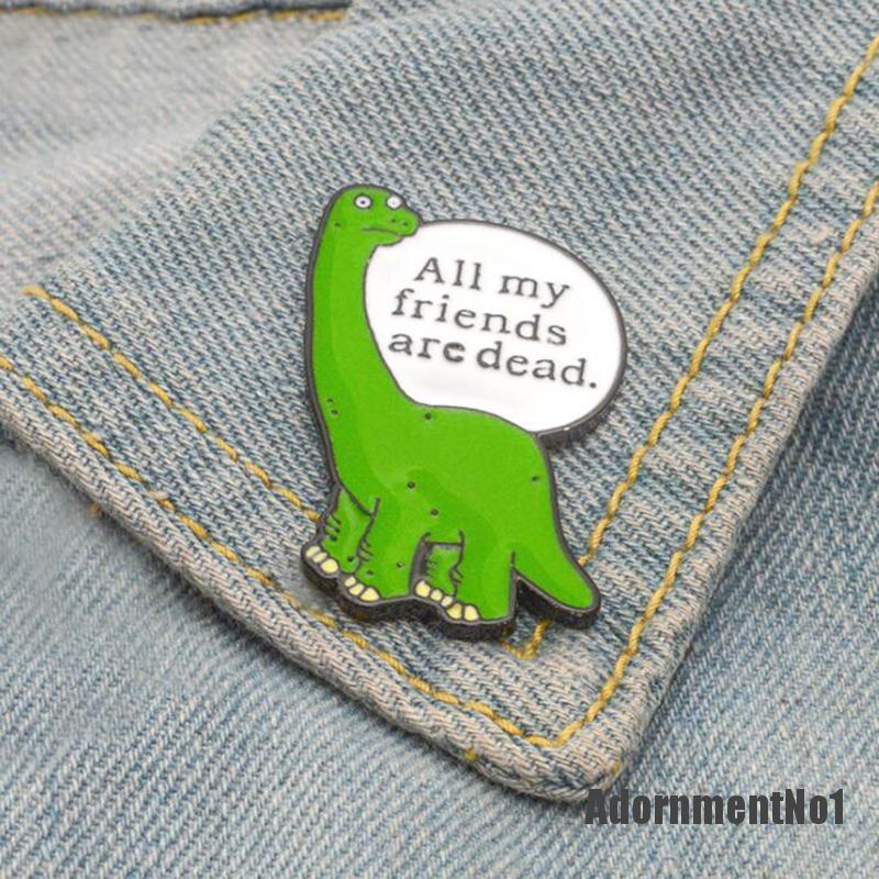 (Adornmentno1) Bros / Pin Bahan Metal Desain Dinosaurus Hijau Enamel Untuk Aksesoris Pakaian