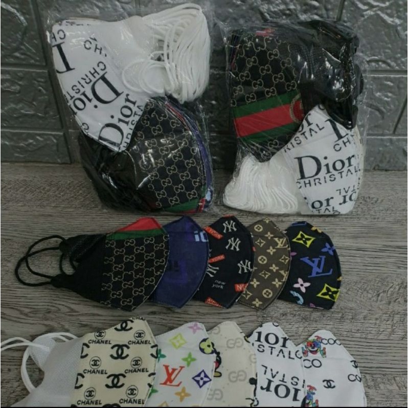 DUCKBILL PREMIUM MOTIF DEWASA / MASKER DIOR / MASKER Lv / Masker guci isi 50 pcs