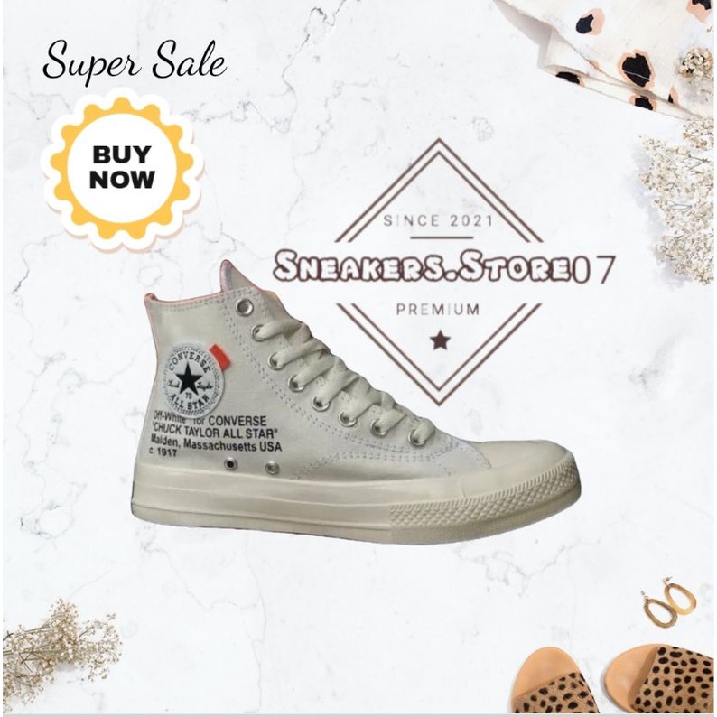 off white converse heart