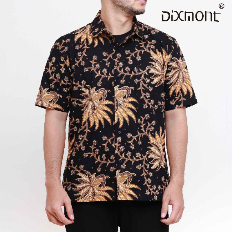 Dixmont Kemeja Pria Batik Pendek Hem BS01621