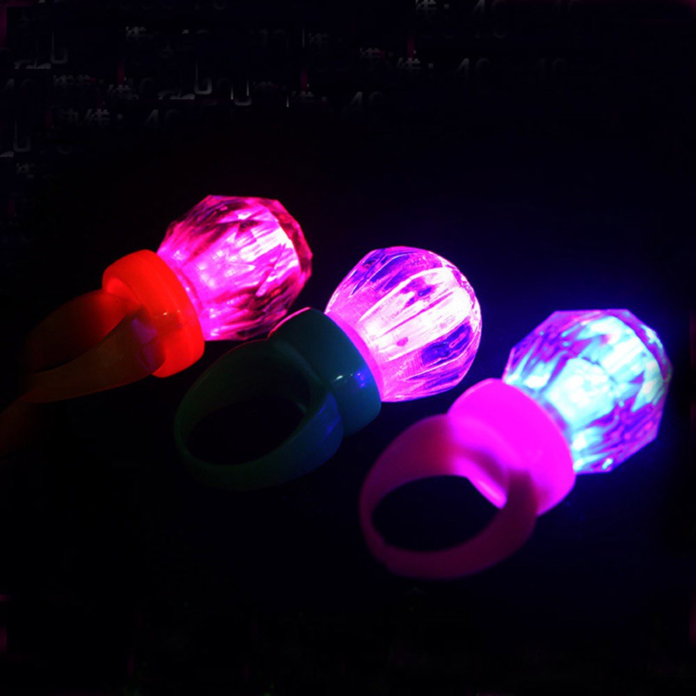 REBUY 10Pcs Party Favors Mix Colors Birthday Flashing Finger Ring LED Light Glow Rings Kids Toys Soft Lights Lovely Wedding/Multicolor