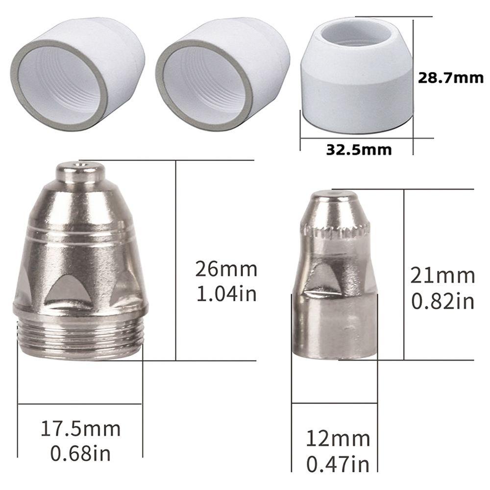 Populer 45pcs Kit Perakitan Obor Las Plasma Alat Solder Aksesori Tukang Las 1.1/1.3/1.5/1.7mm Nozzle Dengan Elektroda