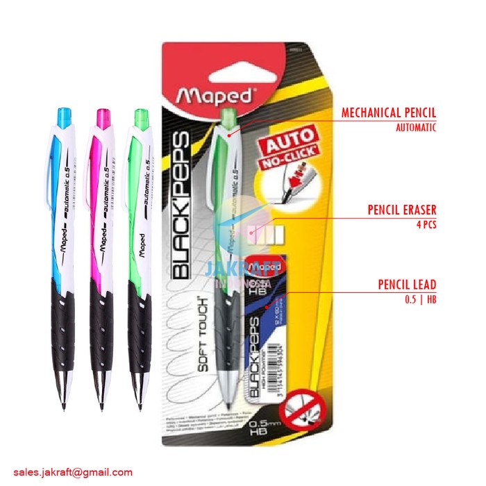

Murah Pensil Mekanik Otomatis + Refill Hb 0.5 Mm Maped Black Peps Black'Peps Murah