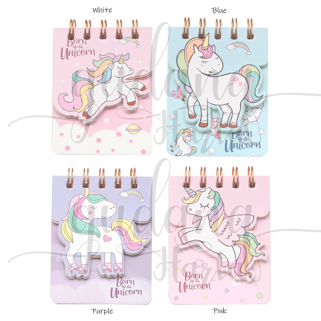 Notebook Unicorn Mini Memo Notepad Buku Tulis Catatan Notes GH 308066