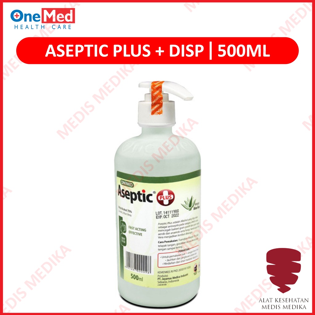 Onemed Aseptic Plus 500 ml Pump Hand Sanitizer Cair Liquid Pembersih Tangan Dispenser 500ML