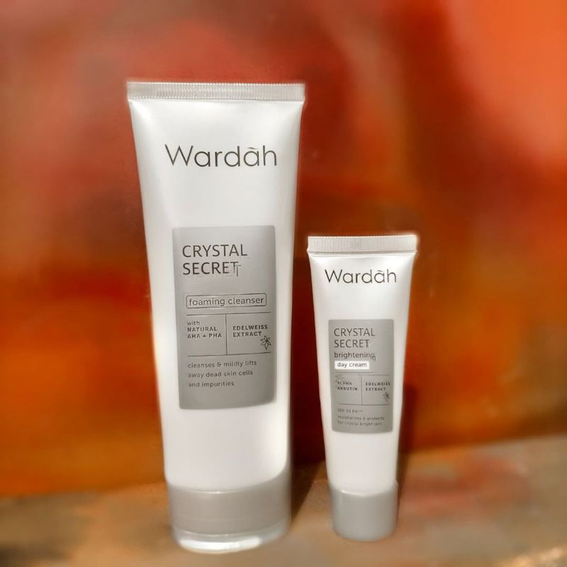 Paket Bundling Wardah Crystal Secret Foaming Cleanser+ Brightening Day Cream Skincare Glowing