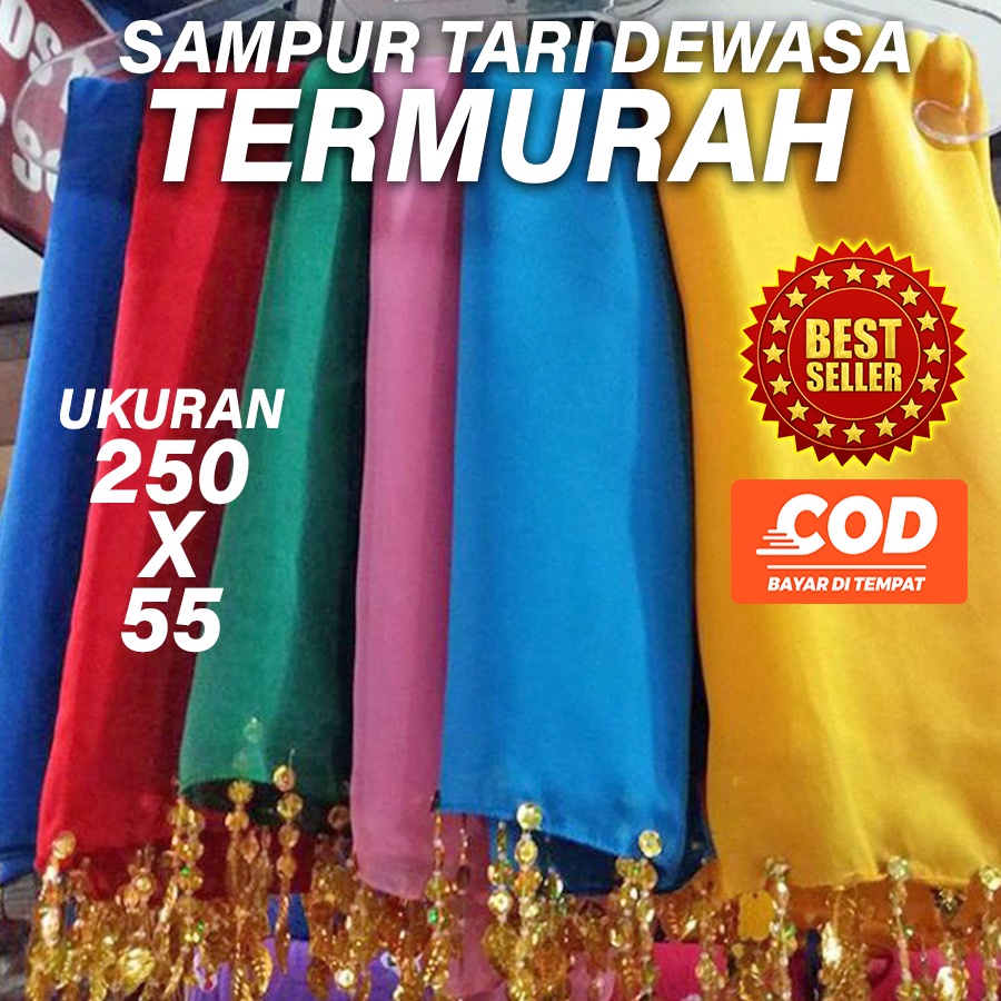 Sampur Tari 2,5 Meter Dewasa Selendang Tari Remo Gombyok Payet Sampur Gandrung Produsen Sampur