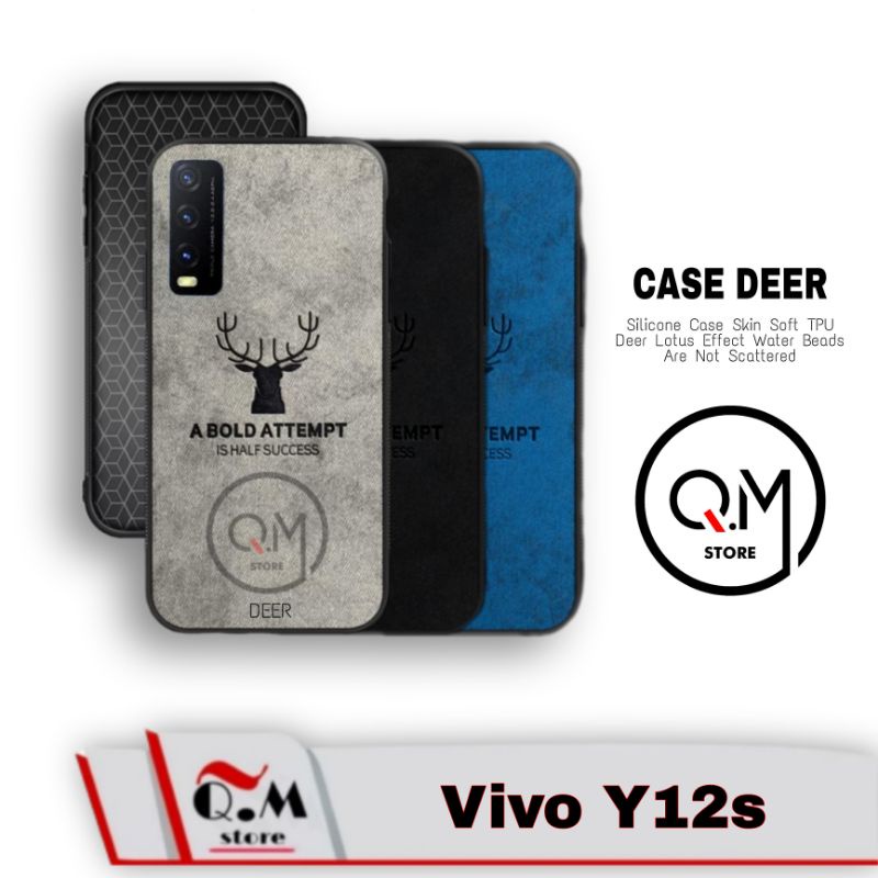 Case Deer Vivo Y20 Softcase Deer TPU High Quality Pelindung Back Cover Bermotif Jens Rusa