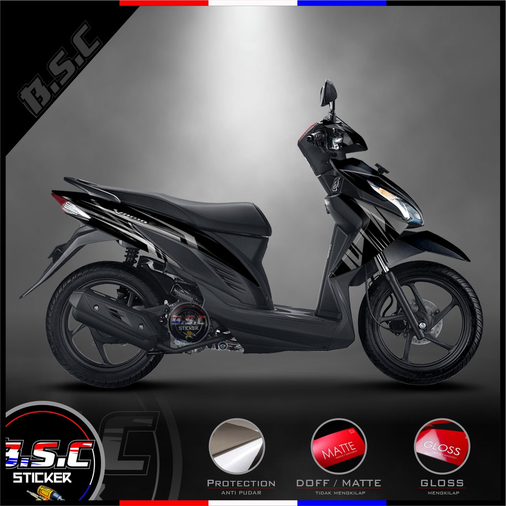 Sticker Motor Stiker Decal FULL BODY Vario 110 ESP Vario Remot Motif Racing Flash Black