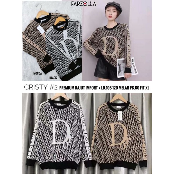 CHRISTY#2 BLOUSE MATT RAJUT IMPORT PREMIUM FIT XL BY FARZOLLA