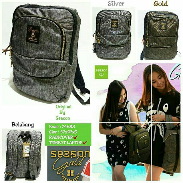 Tas sekolah ransel backpack atau tas fashionable season 74688 murah dan baru