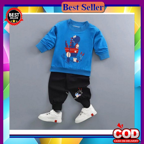 Setelan Anak Laki Laki Set Googly Kids Umur 6 Bulan -5 Tahun Setelan Anak Laki Laki Dino