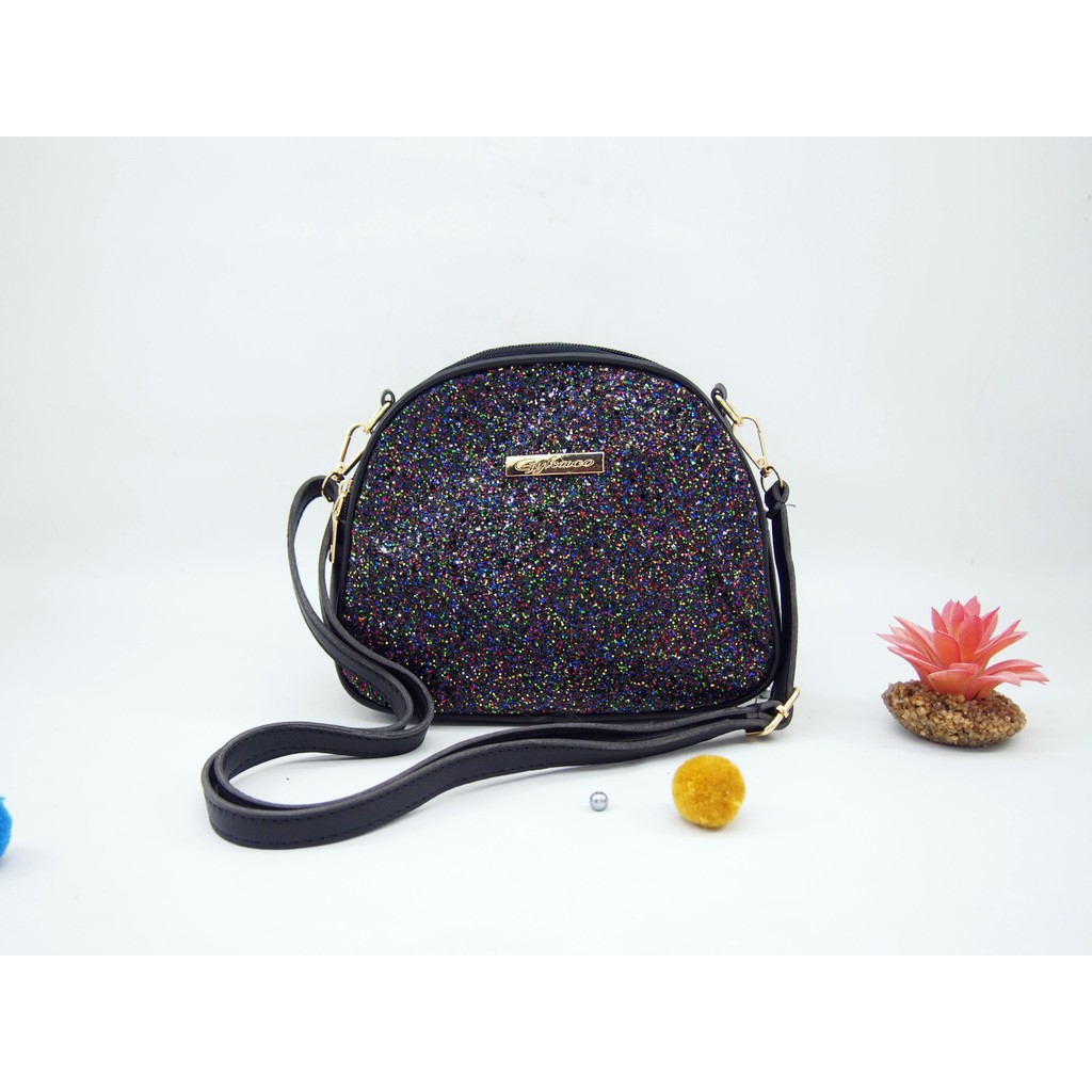 #A104 Tas glitter cewe sling bag wanita model terbaru import bahan premium