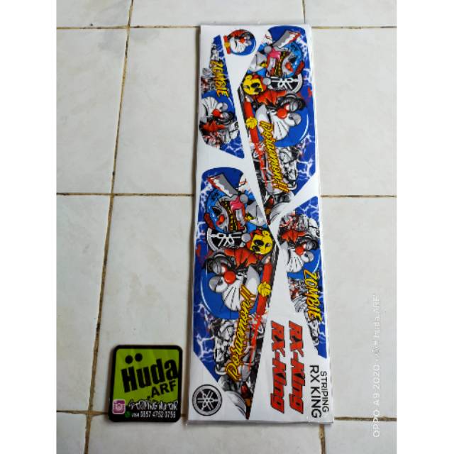Striping sticker lis motor decal variasi yamaha RX KING "DORAEMON ZOMBIE"