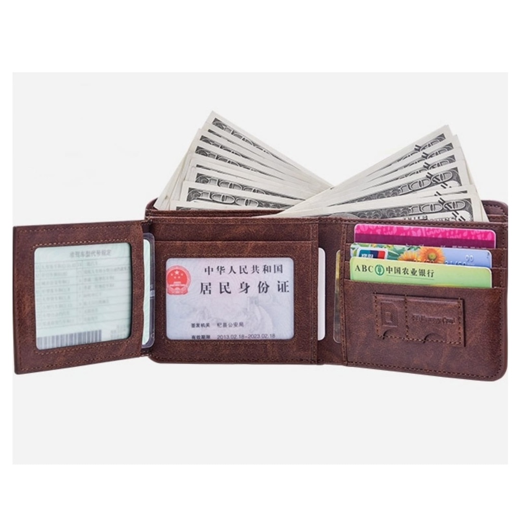 DOMPET LIPAT PRIA IMPORT COKLAT KULIT JOTA SLOT PENDEK WA445B7 KOIN UANG KECIL SIMPLE KEREN KARTU TIPIS PREMIUM LAKI COWOK BATAM BRANDED MURAH