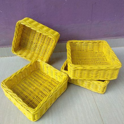 keranjang rotan nampan sedang/parcel/sovenir/kado wadah make up 25x25x9 cm