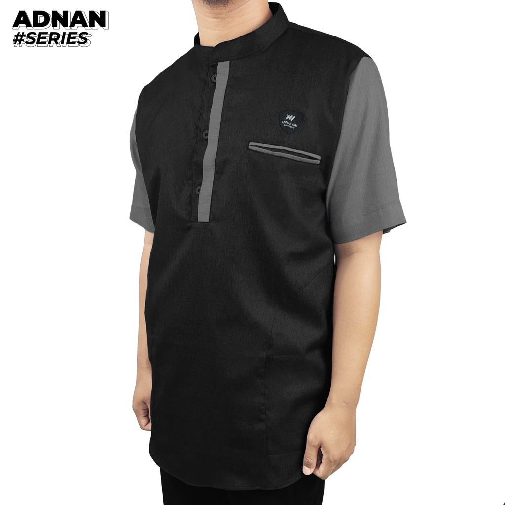 Baju Muslim Pria Dewasa Koko Kurta Reglan bahan Katun Madinah Adnan Series merk Annajiyah