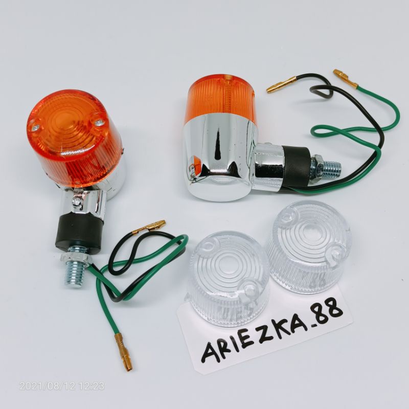 Neo Lampu Sen CB GL Bonus Mika Kaca 2bj lampu sein cb gl reteng palu bulat bahan plastik